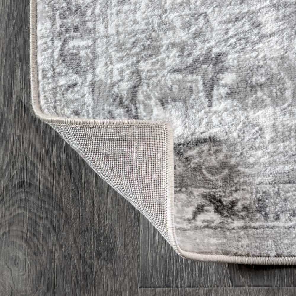 8'x10' Modern Persian Vintage Area Rug, Light Grey - JONATHAN Y