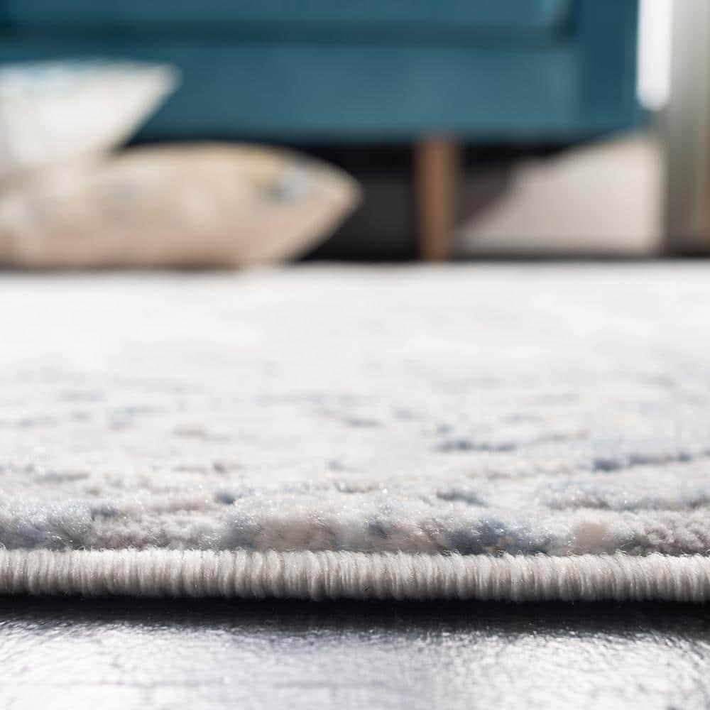 SAFAVIEH Amelia Roslyn Abstract Distressed Area Rug, Light Grey/Blue, 10' x 14'