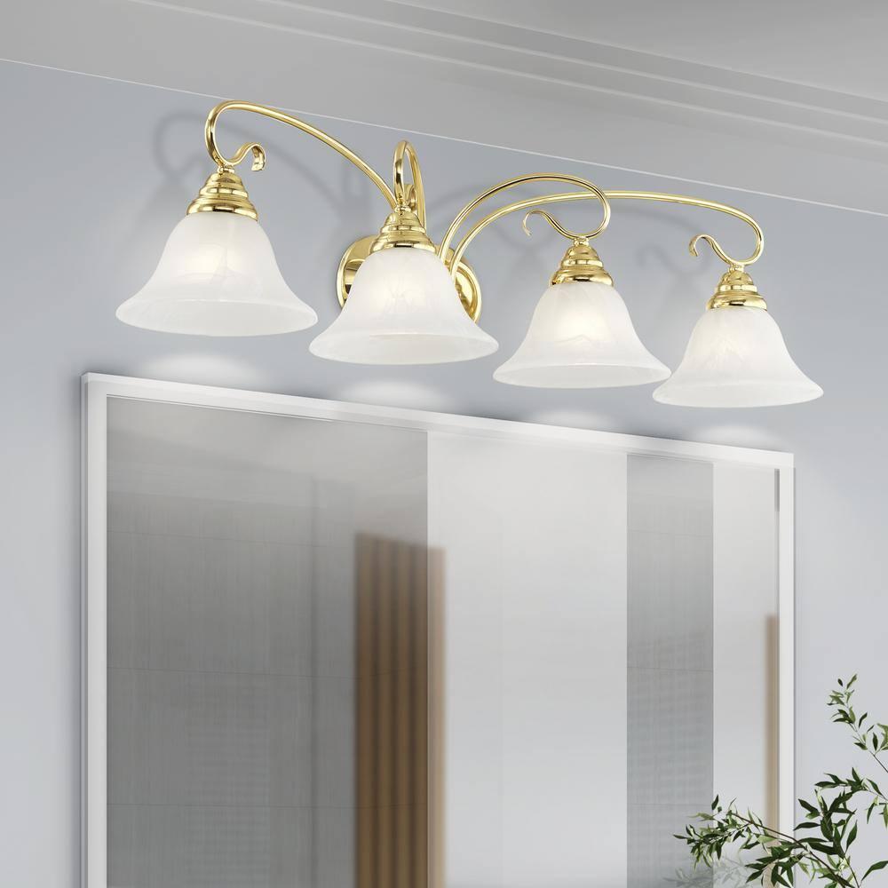 Livex Lighting Coronado 4 - Light Vanity in  Polished Brass