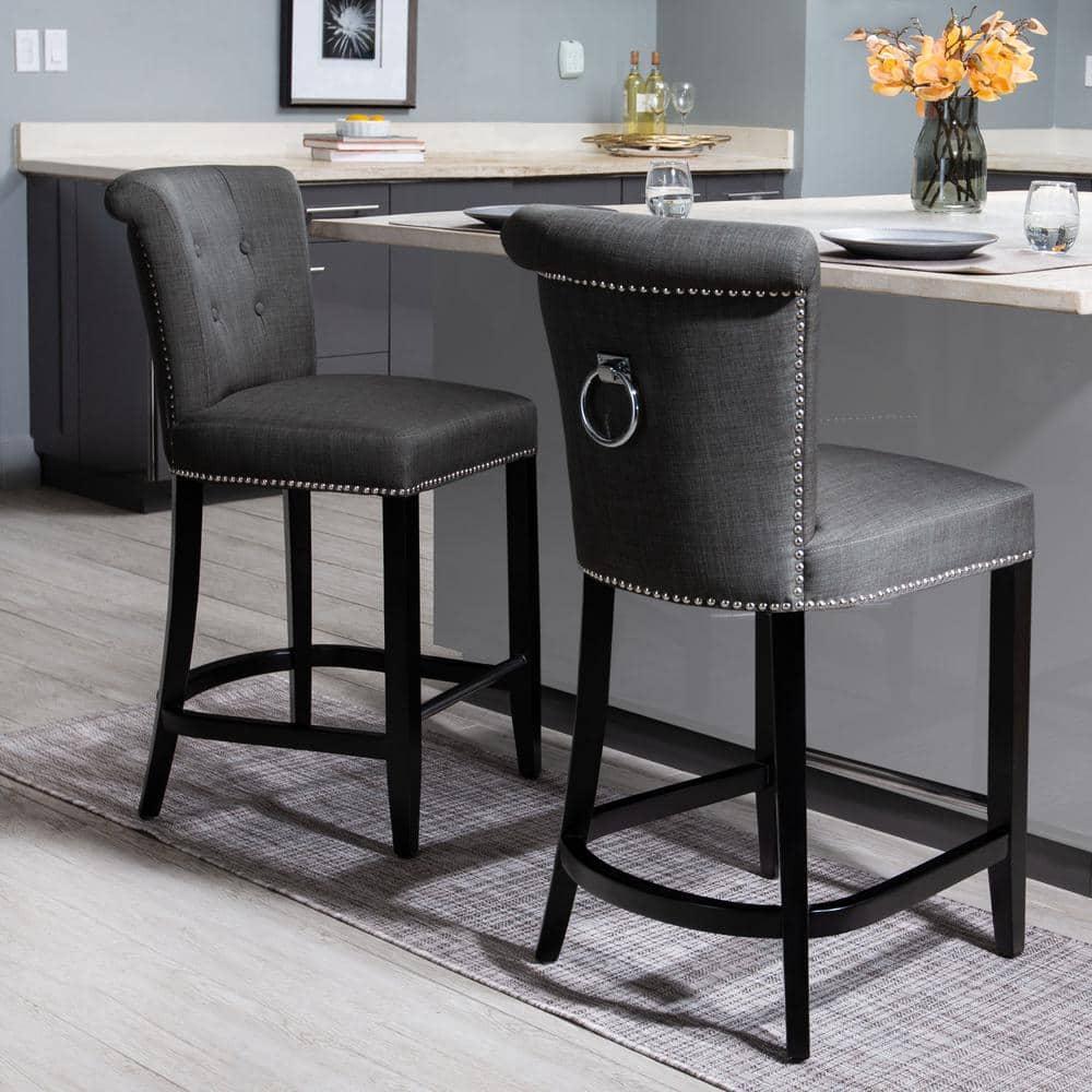 Addo Ring Counter Stool - HUD8241 - Charcoal - Safavieh