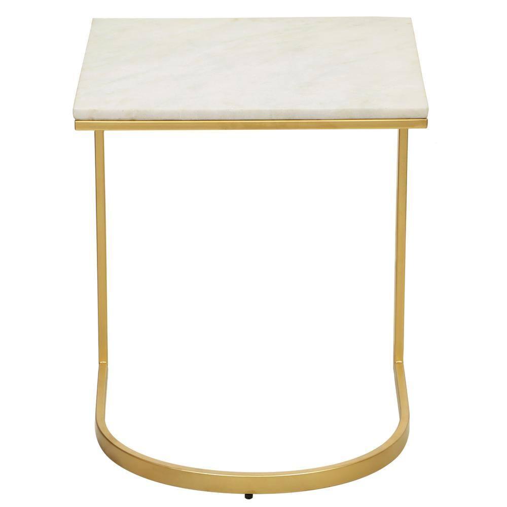 Carolina Living Lorelie Accent Table - White/Gold