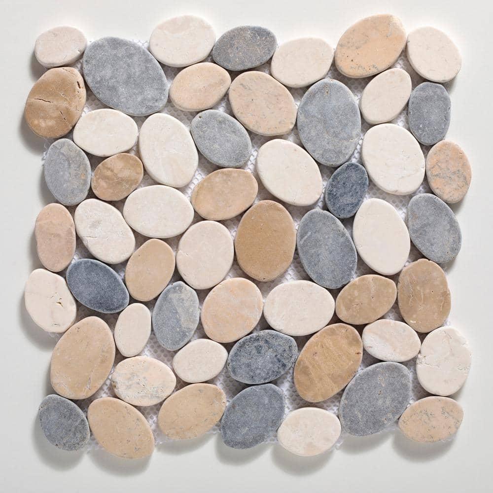 Cruz Bay Studio Natural Stone Pebbles Mosaic Wall & Floor Tile