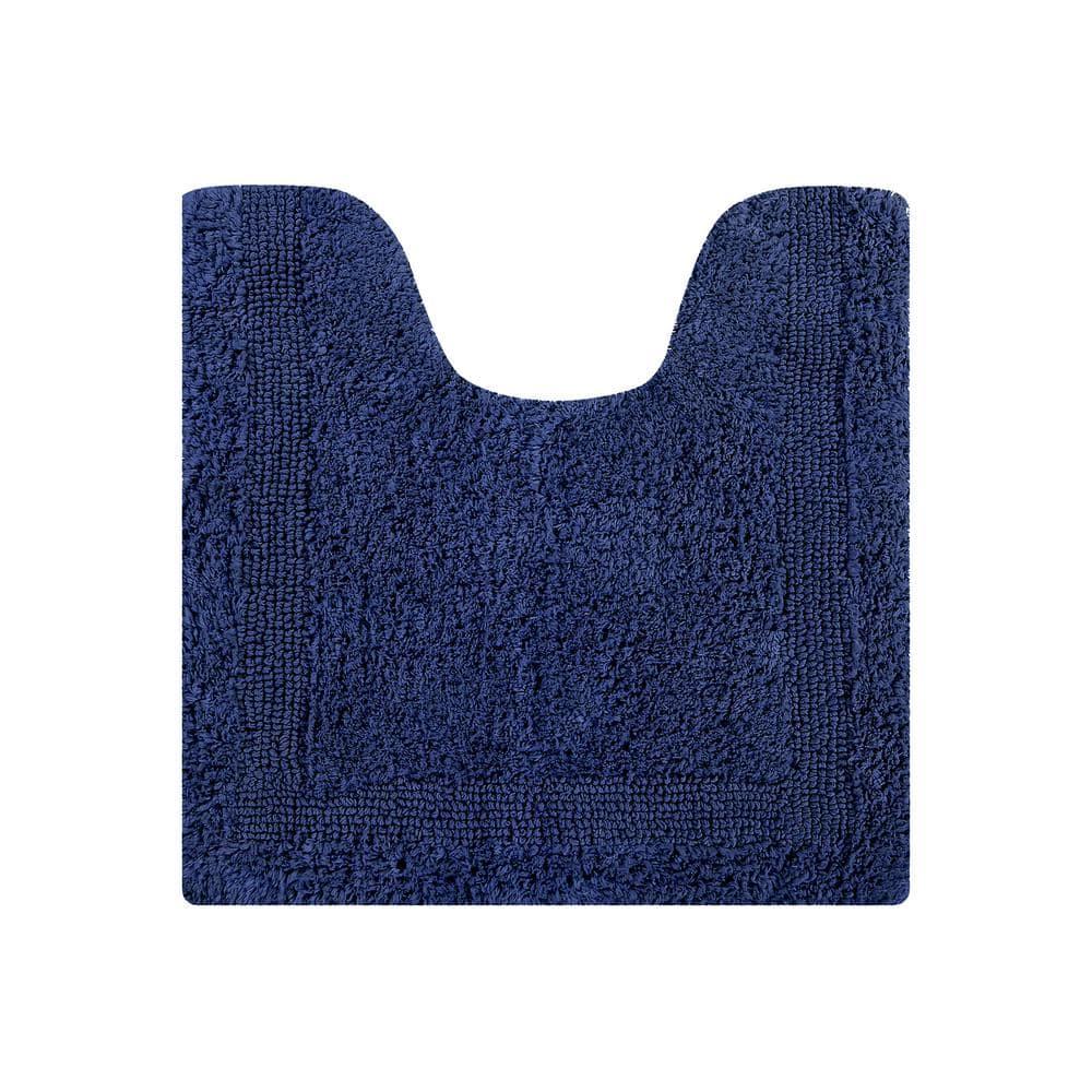 Better Trends Lux 100% Cotton Tufted Solid Reversible Bath Rug 20" x 20" Contour - Navy
