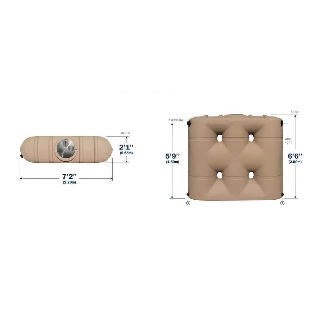 Bushman 530-Gallon Plastic Brown Water Storage Tank