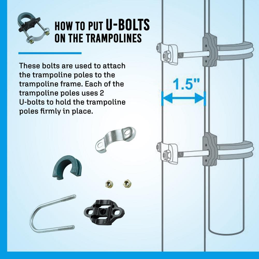 Upper Bounce Machrus Trampoline Safety Enclosure with Net, Poles and Foam Sleeves - Trampoline not Included