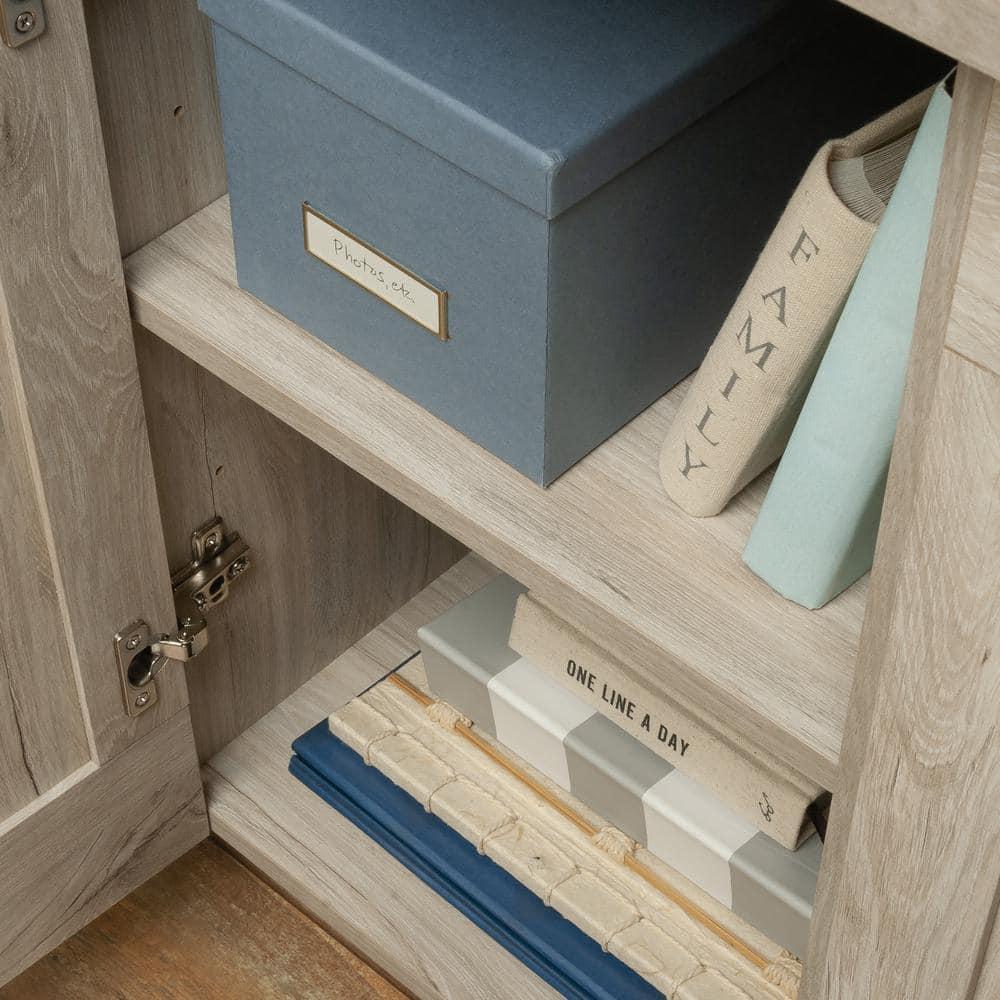 Sauder Horizontal Storage Cabinet with 3 Adjustable drawers Chalk Oak