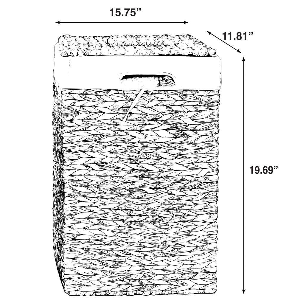 Vintiquewise Handmade Rectangular Water Hyacinth Wicker Laundry Hamper with Lid Natural, Large