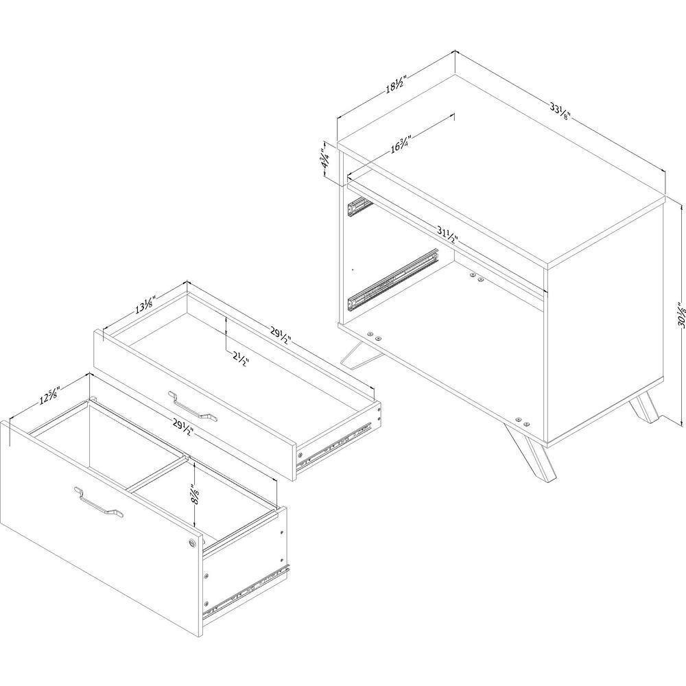 Boneita 29'' Wide 2 -Drawer File Cabinet