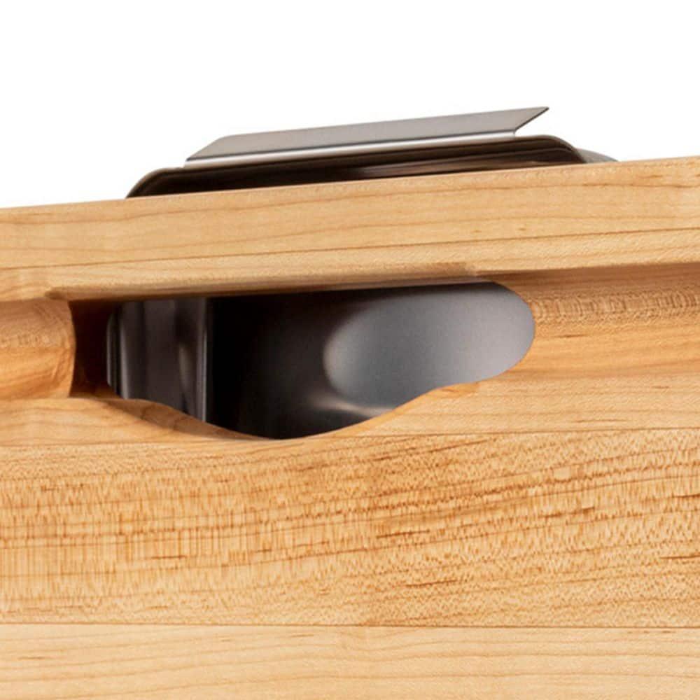 John Boos Boos Block Newton Prep Master Reversible Wood Cutting Board with Juice Groove and Pan, 2.25-Inch Thickness, 24" x 18" x 2 1/4", Maple