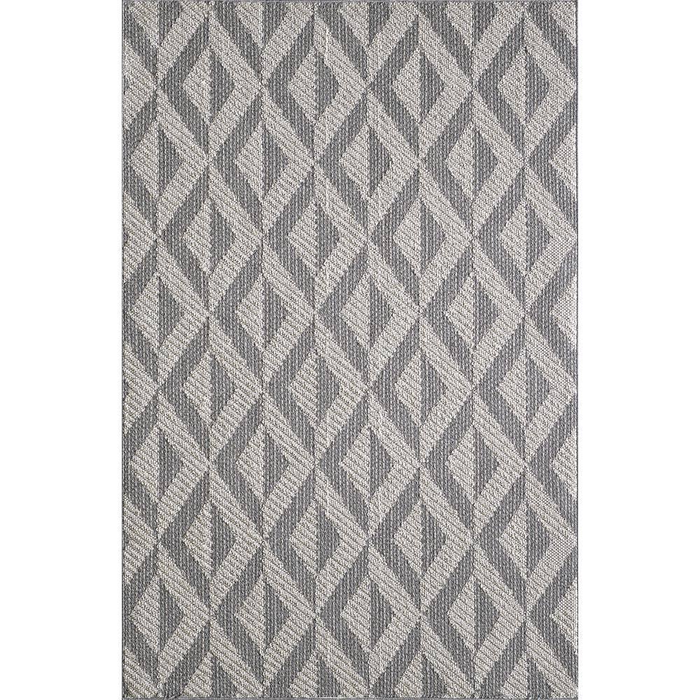 Modern Terrace 94"x121" Gray Synthetic Easy-Care Area Rug