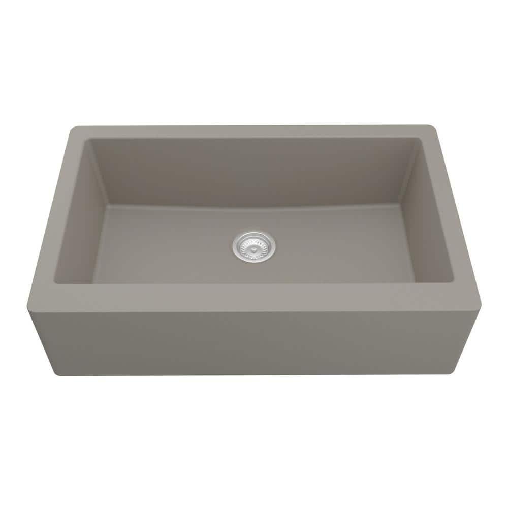 Karran Farmhouse/Apron-Front Quartz Composite 34'' X 21-1/4'' Single Bowl Kitchen Sink