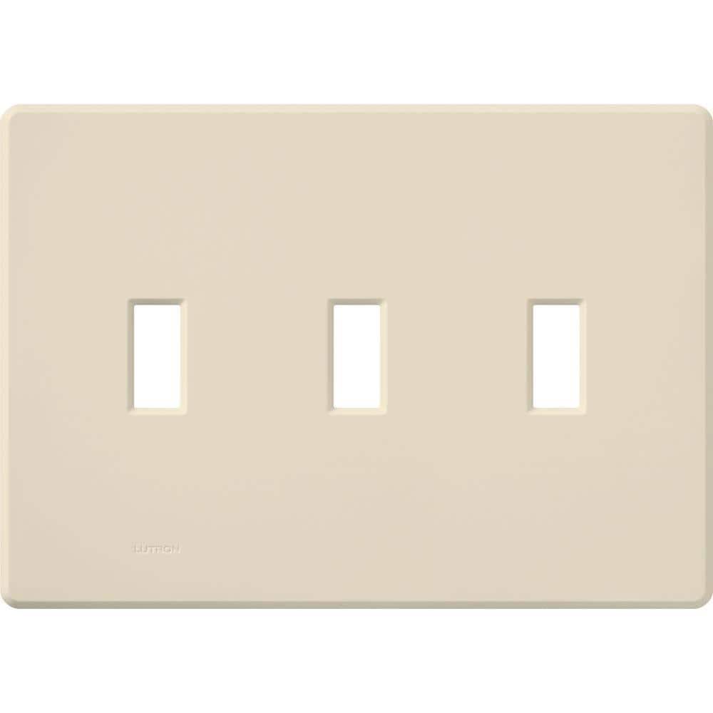 Lutron Fassada 3 Gang Wallplate for Toggle-Style Dimmers and Switches, FG-3-LA, Light Almond (1-Pack)