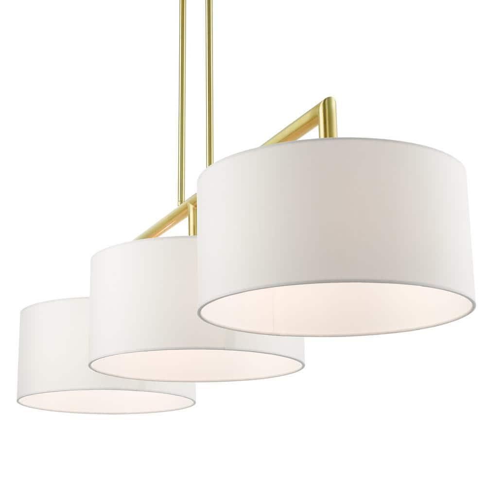 Livex Lighting Meridian 3 - Light Chandelier in  Satin Brass