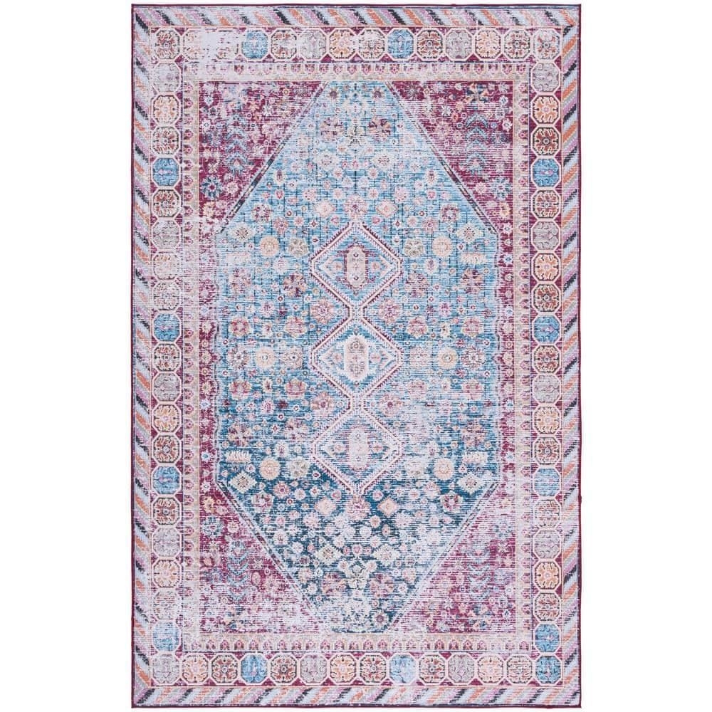 Red Synthetic Washable Non-slip 9' x 12' Rectangular Rug