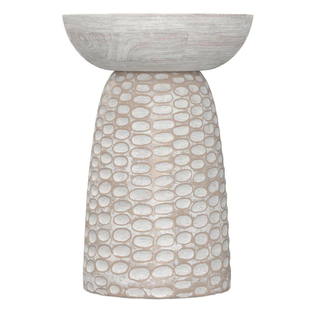 Dakota Fields Solid Mango Wood Contemporary Accent Table with Textured Finish, Fully Assembled
