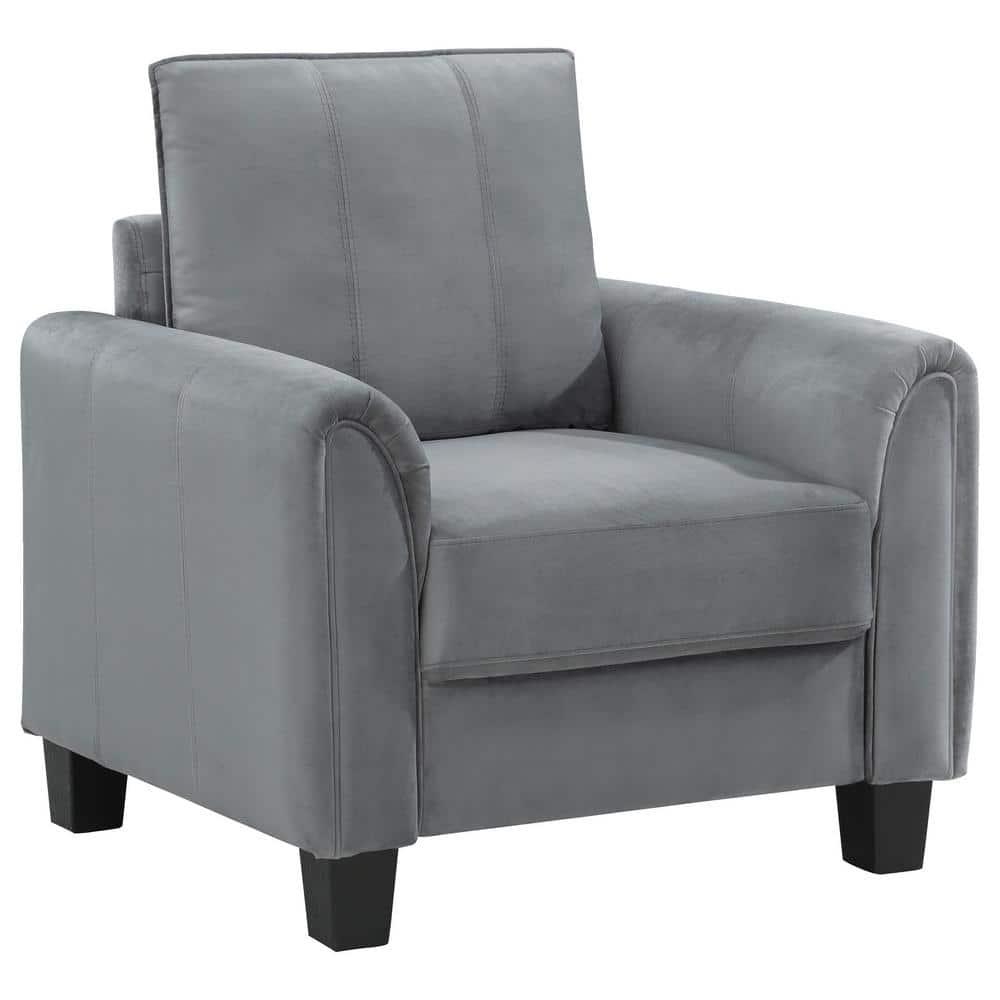 Hokku Designs Exceptional Quality - Hodierne Upholstered Rolled Arm Accent Chair Grey