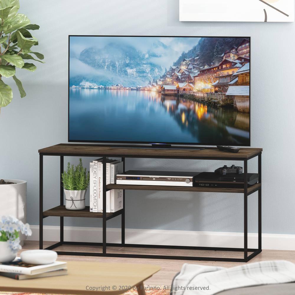 Furinno Moretti Modern Lifestyle TV Stand for TV up to 50 Inch, Columbia Walnut