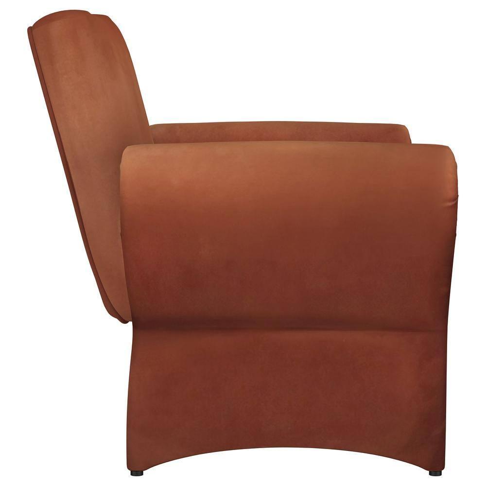 Coaster Liana Fabric Upholstered Roll Arm Accent Armchair in Rust Orange
