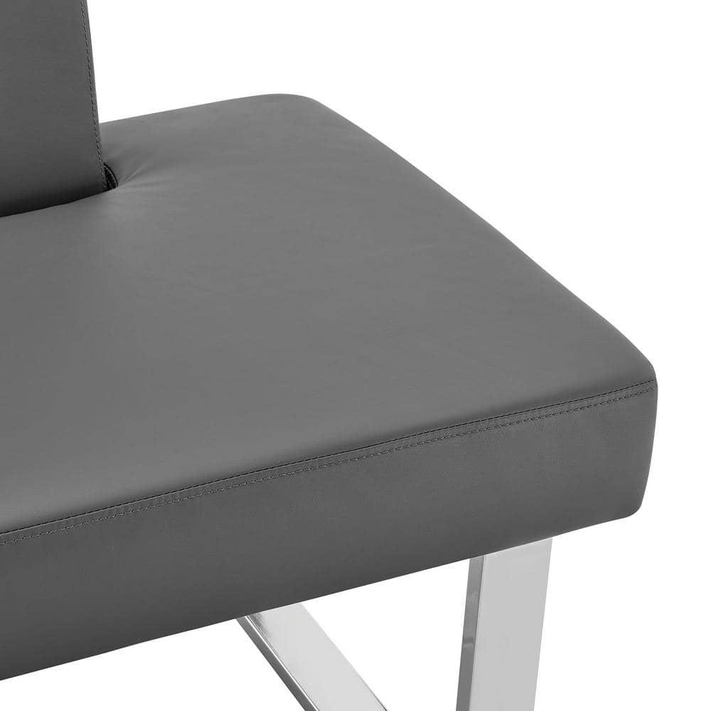 Amanda Contemporary Nook Corner Dining Bench: Chrome Legs, Padded Seat - Armen Living