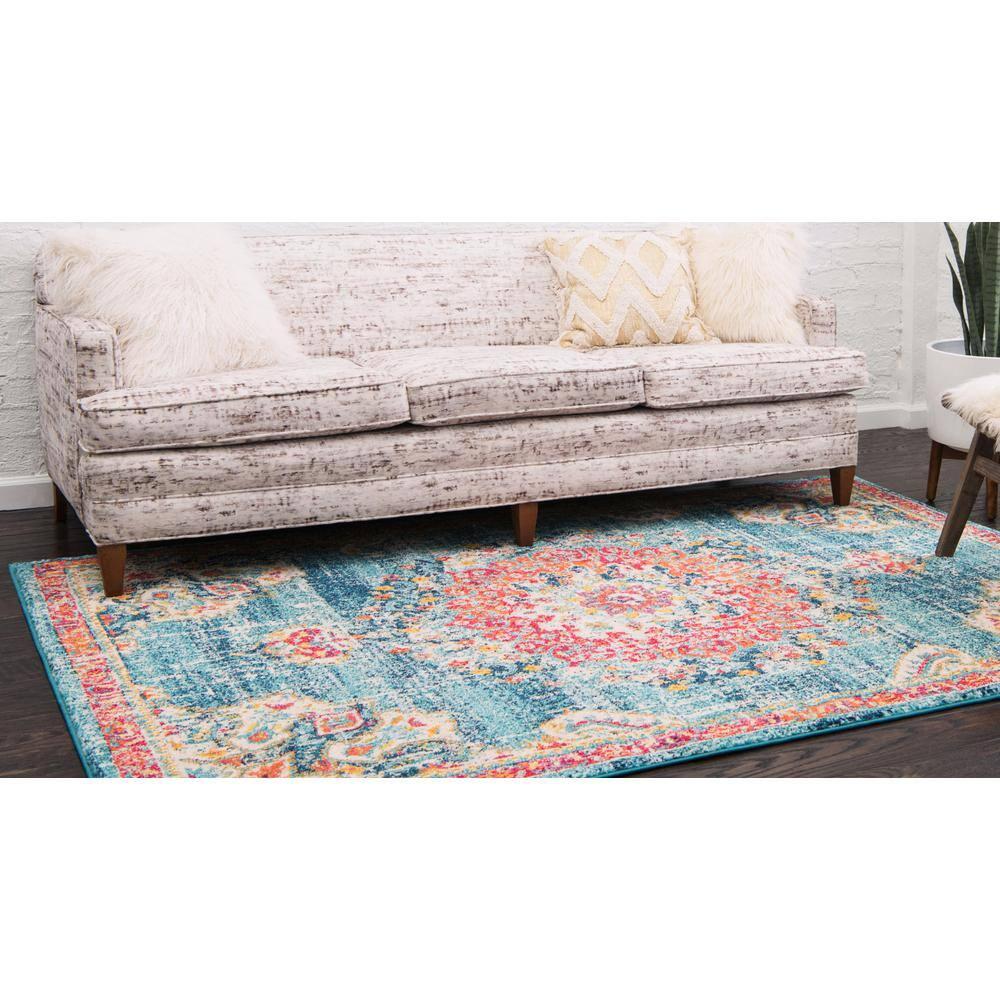 Unique Loom Penrose Collection Area Rug - Alexis (8'Square, Blue/ Gray)