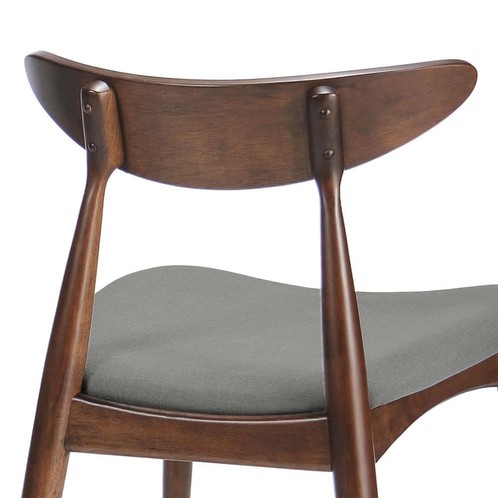 Set of 2 Barron Dining Chair Light Gray - Christopher Knight Home: Mid-Century, Upholstered, Rubberwood