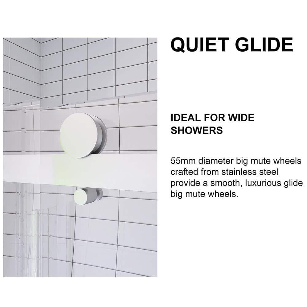 56"-60 ‘W x 75’ Aluminum Framed Single Slide Design Shower Door