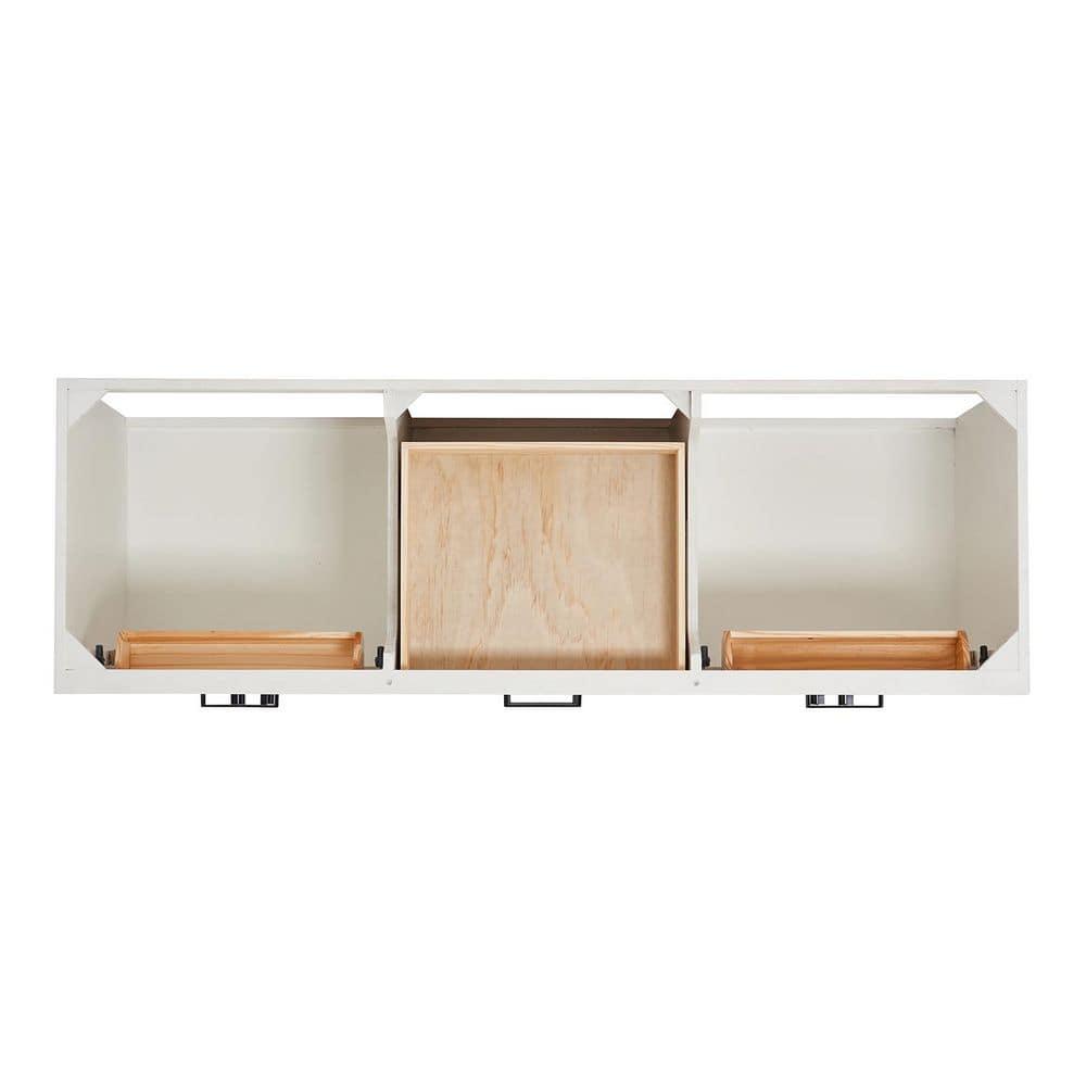 Wildon Home® Tidworth 66'' Solid Wood Double Bathroom Vanity with 1.5'' Carrara Quartz Top, Rectangular Sinks