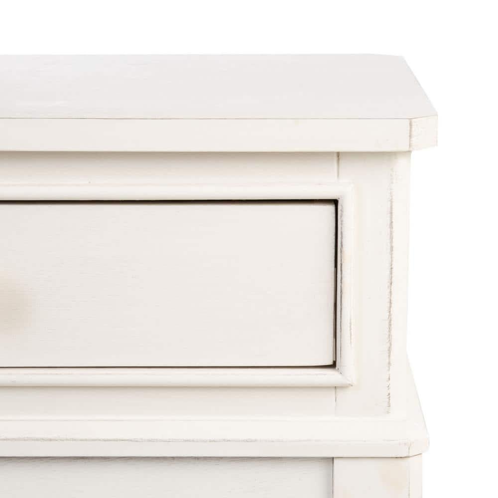 Opal 1 Drawer Accent Table - Distressed White - Safavieh.