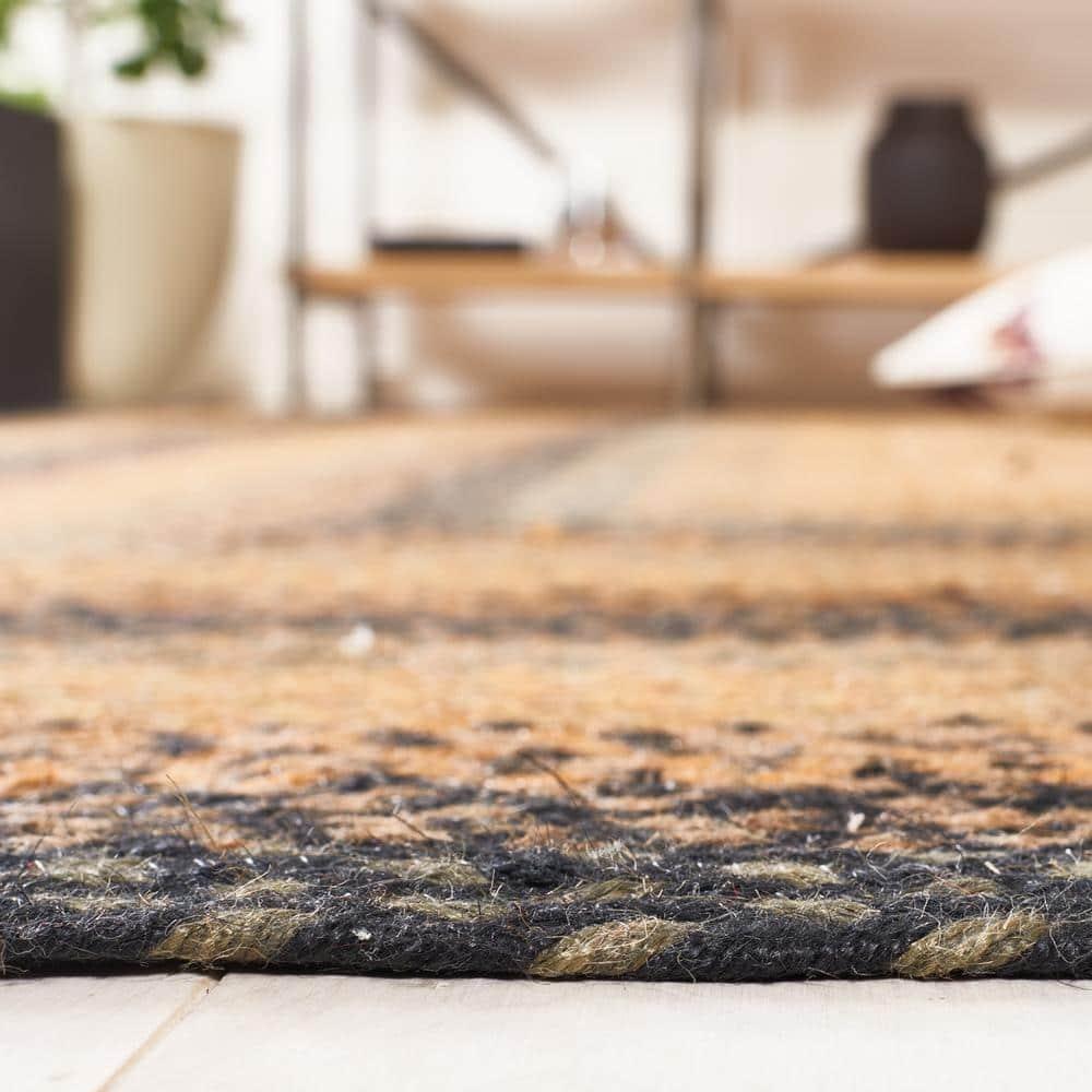 Braided BRD652 Flat Weave Indoor Area Rug - Natural/Sage - 6'x9' - Safavieh