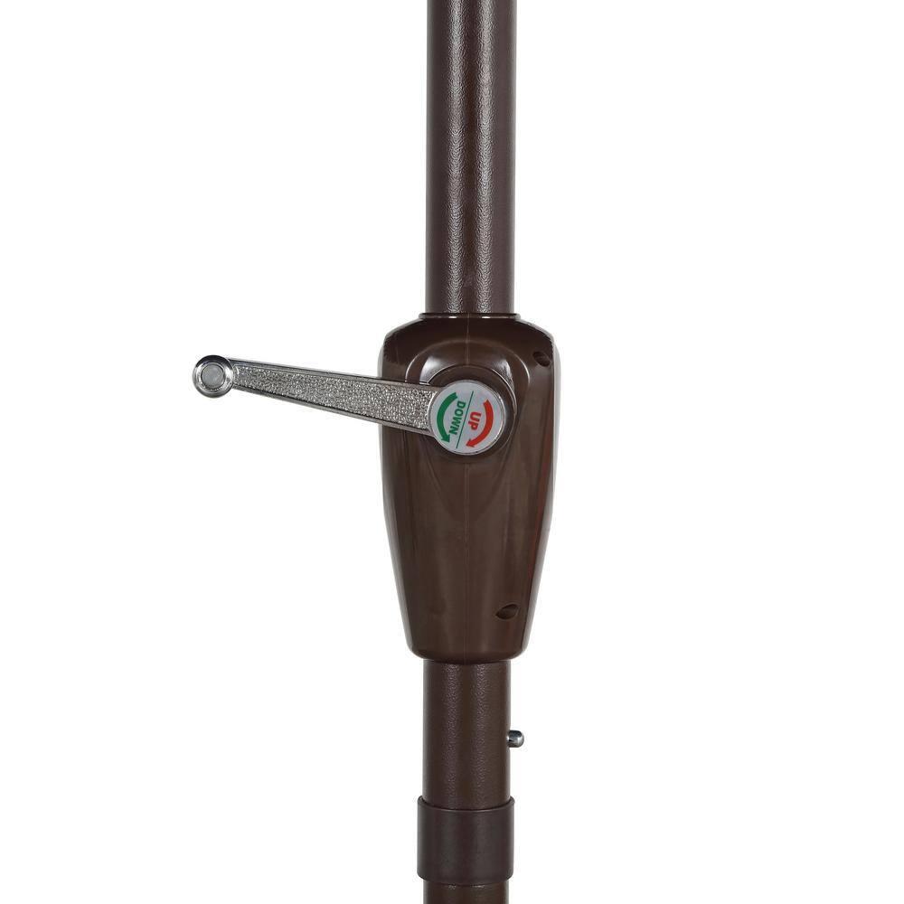 Arlmont & Co. Teretha 9 ft. Classic Cottage Tassel Market Patio Umbrella with Auto-Tilt, Crank, and UV Protection