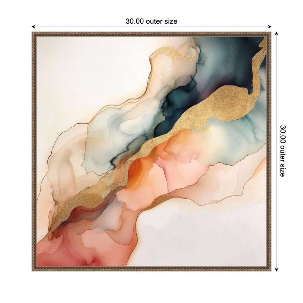 Amanti Art Abstracted Radiance I by Irena Orlov Canvas Wall Art Print Framed 30-in. W x 30-in. H.