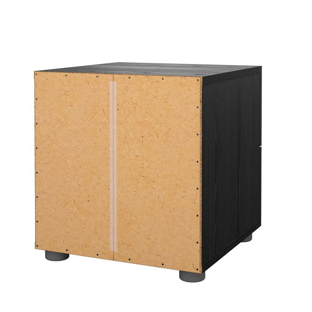Tvilum, Austin 2 Drawer Nightstand, Black Woodgrain