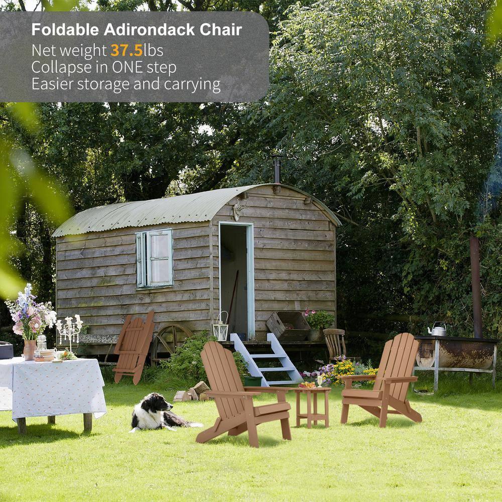 Highland Dunes Outdoor Plastic Folding Adirondack Chair For All Weather (Set Of 4) (Set of 4)