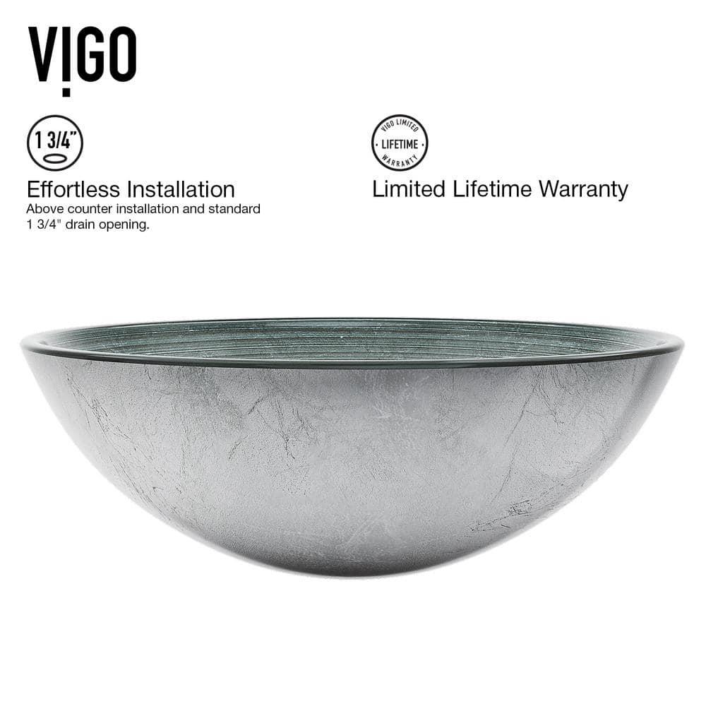 Russet Glass 17" L 17" W 6" H Round Vessel Bathroom Sink