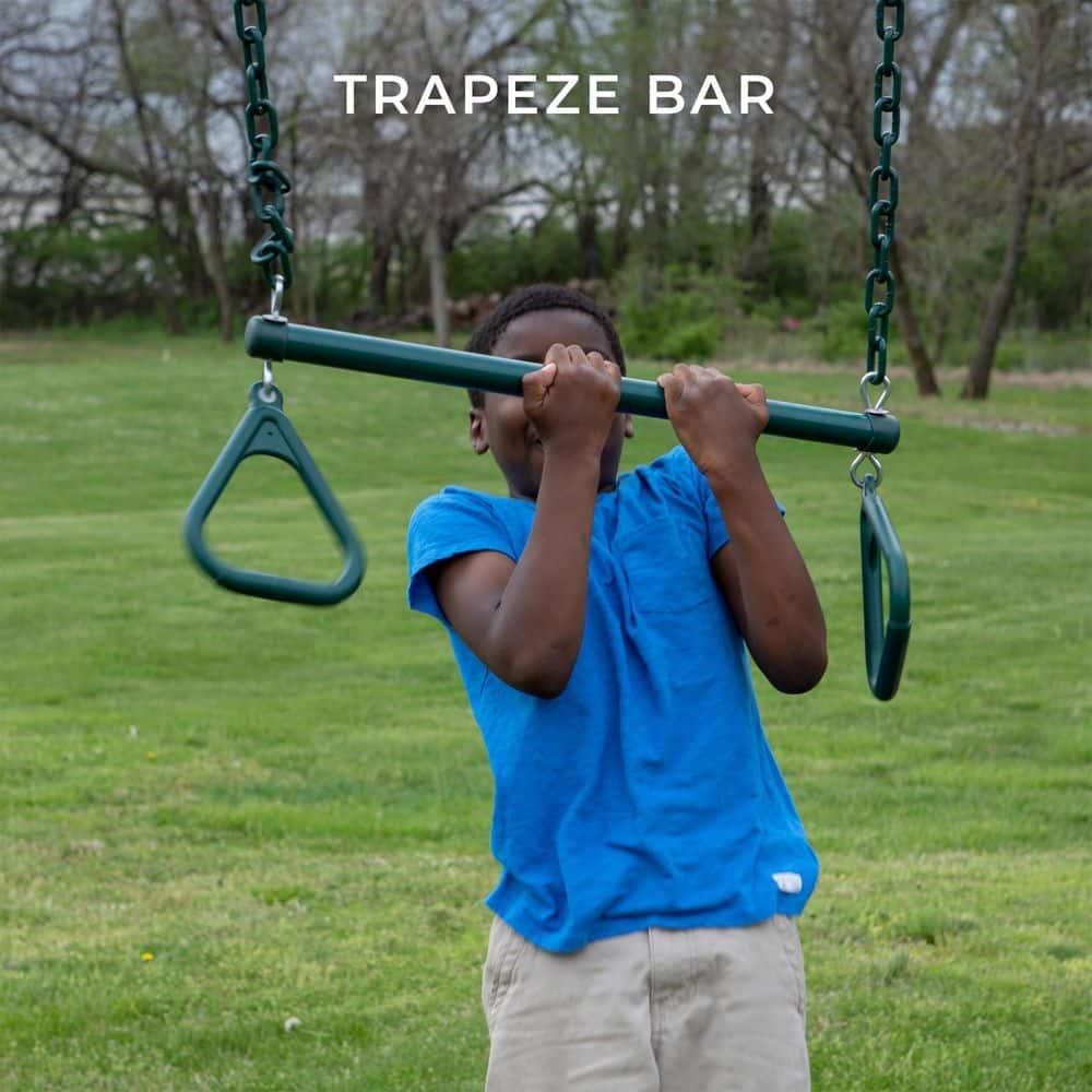 Backyard Discovery Big Brutus Galvanized Steel Swing Set, 2 Belt Swings, 1 Trapeze Bar