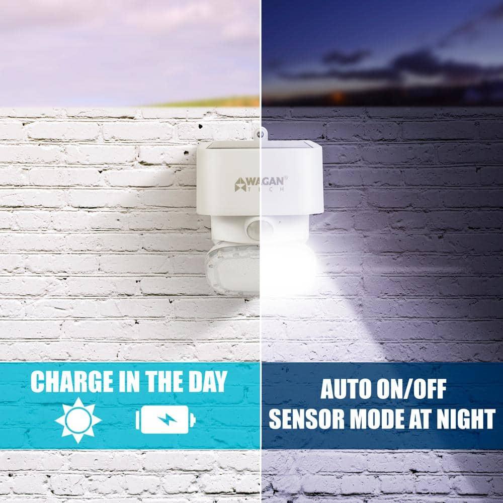 Wagan 1 - Head LED Solar Powered Dusk to Dawn Outdoor Security Wall Pack with Motion Sensor