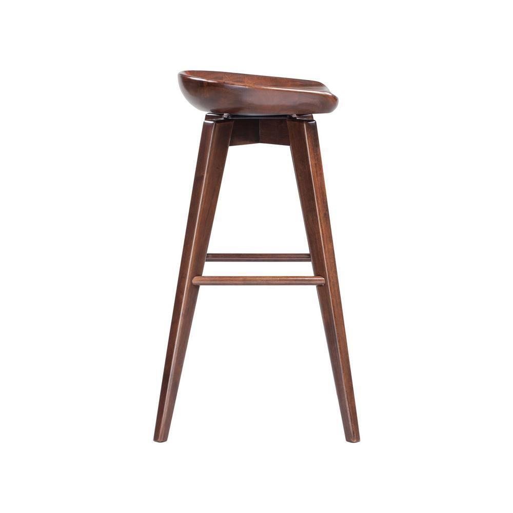 Bali 31" Barstools Hardwood/Espresso - Boraam: Fixed Height, Backless, 300 lbs Capacity