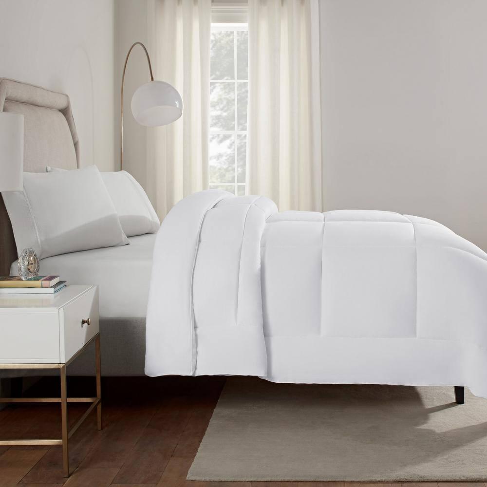 Queen Down Illusion Extra Warmth Down Alternative Comforter - Serta: Hypoallergenic, 300 Thread Count, Machine Washable