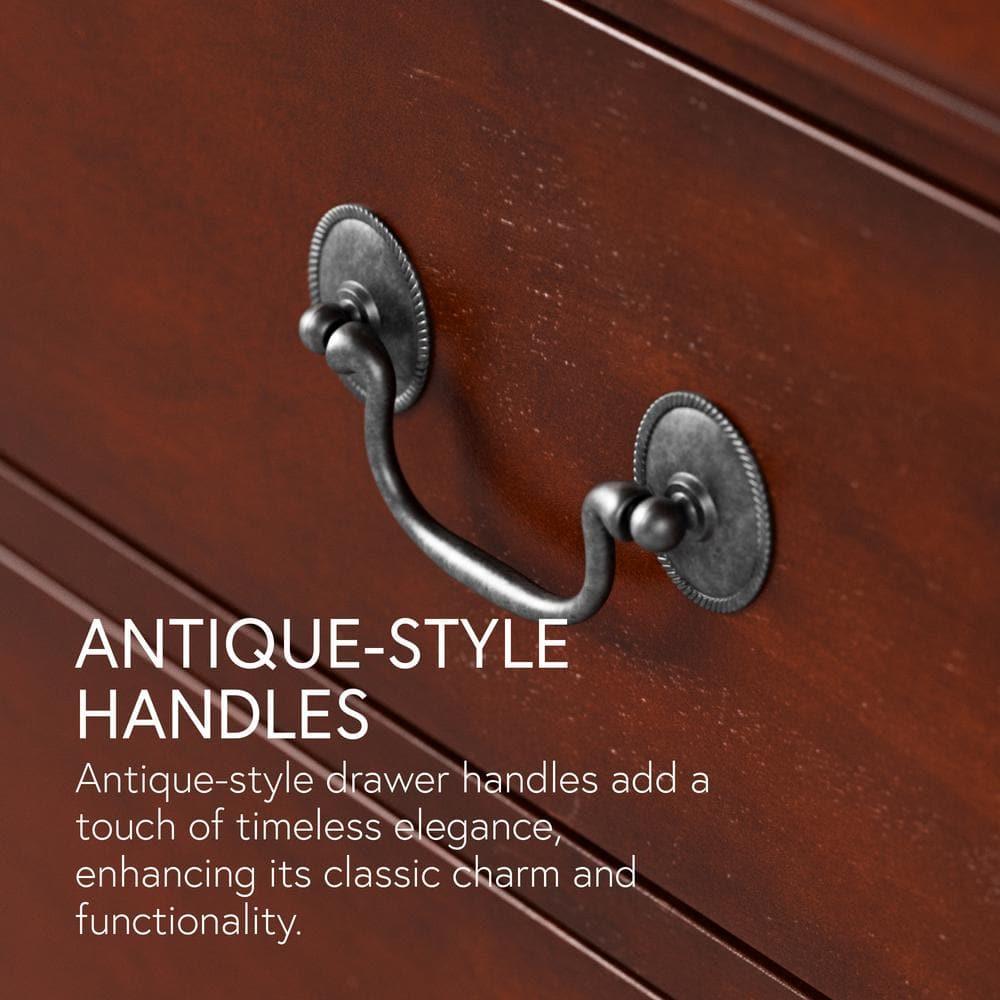 Furniture of America Toni Wood 6-Drawer Dresser with Mirror in Cherry