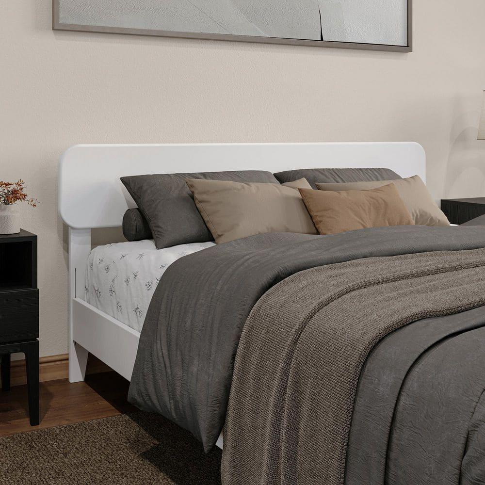 AFI Florence Queen Solid Wood Low Profile Platform Bed, White