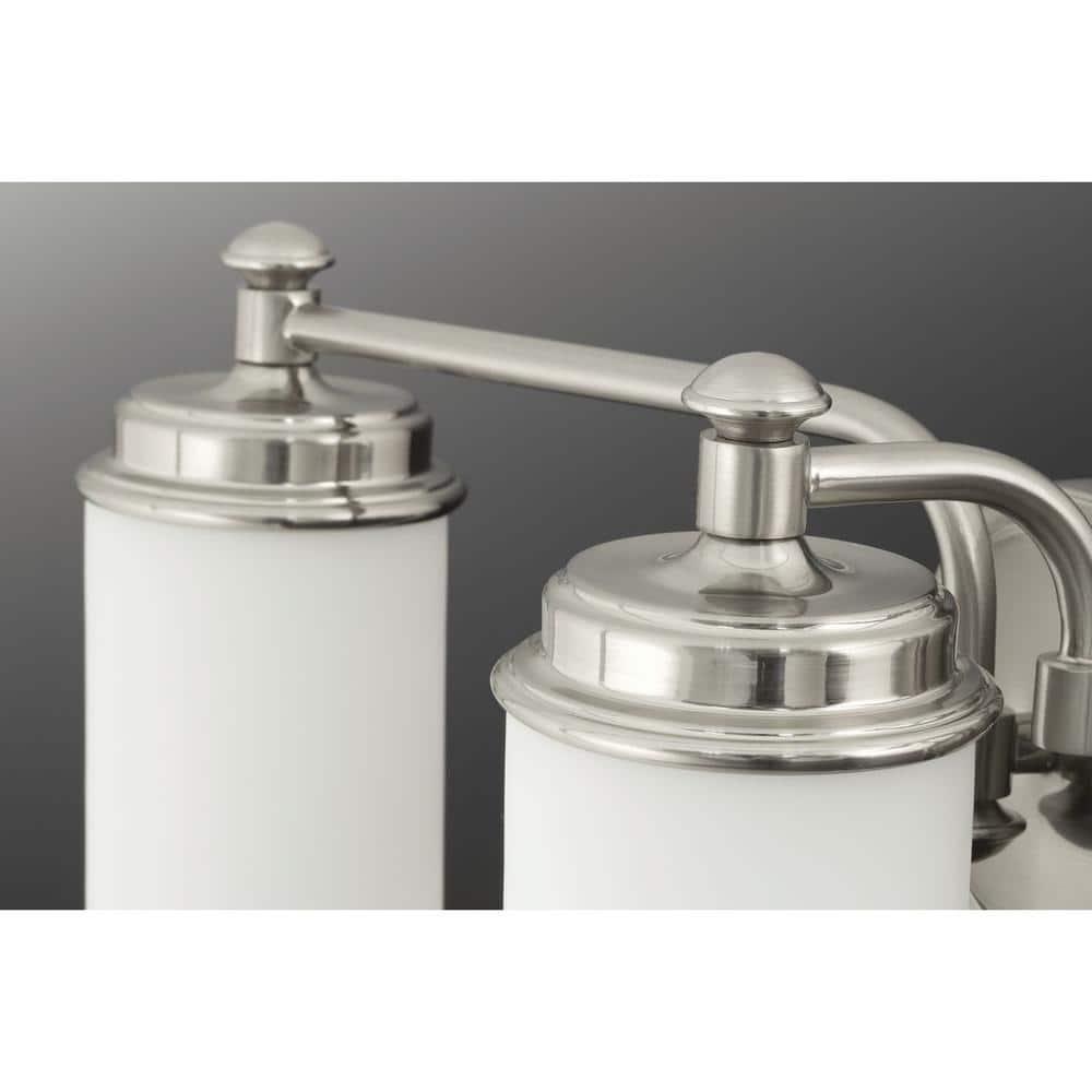 Progress Lighting Glide Collection 1-Light Wall Sconce, Brushed Nickel, Etched Opal Glass