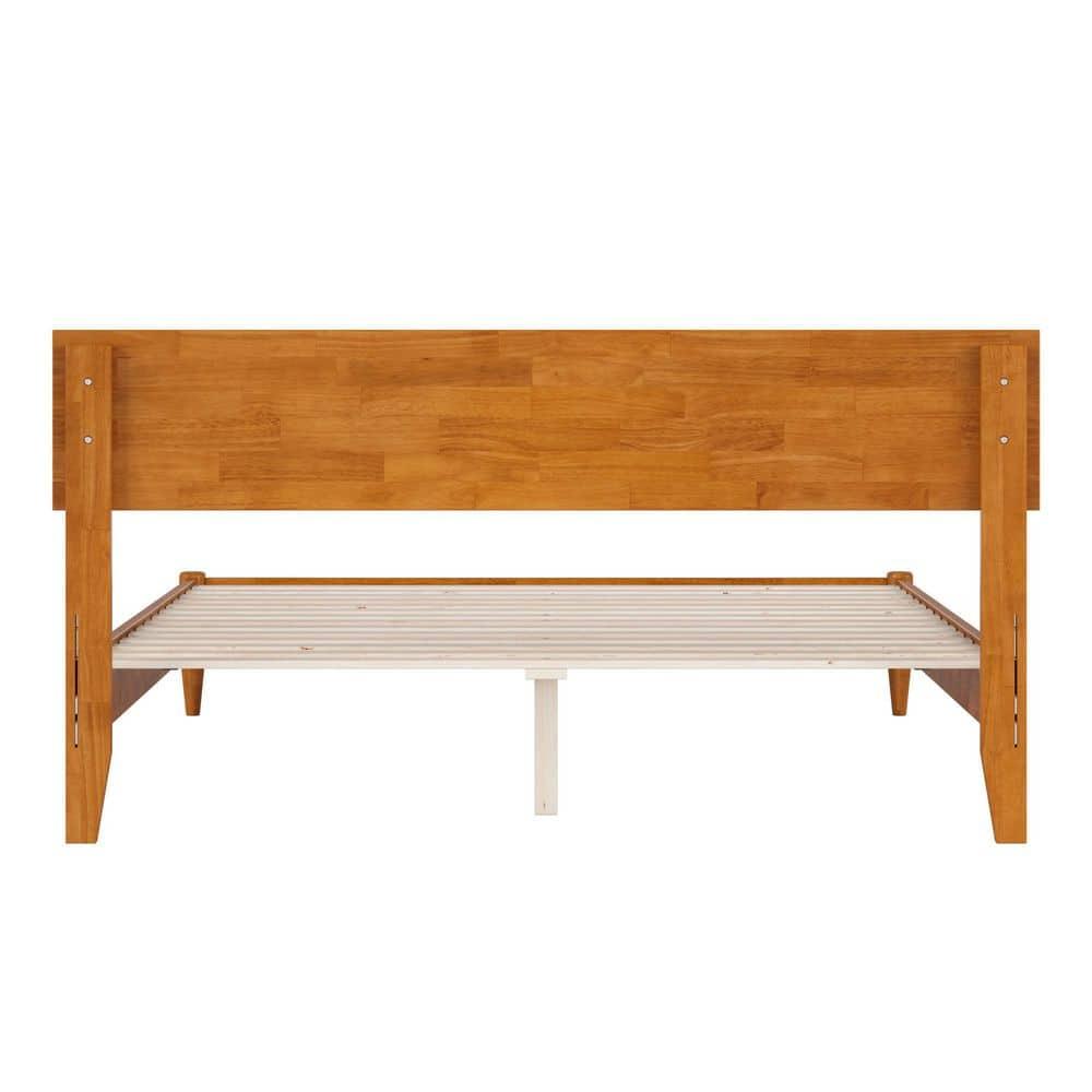AFI Aria Queen Modern Solid Wood Low Profile Platform Bed, Light Toffee