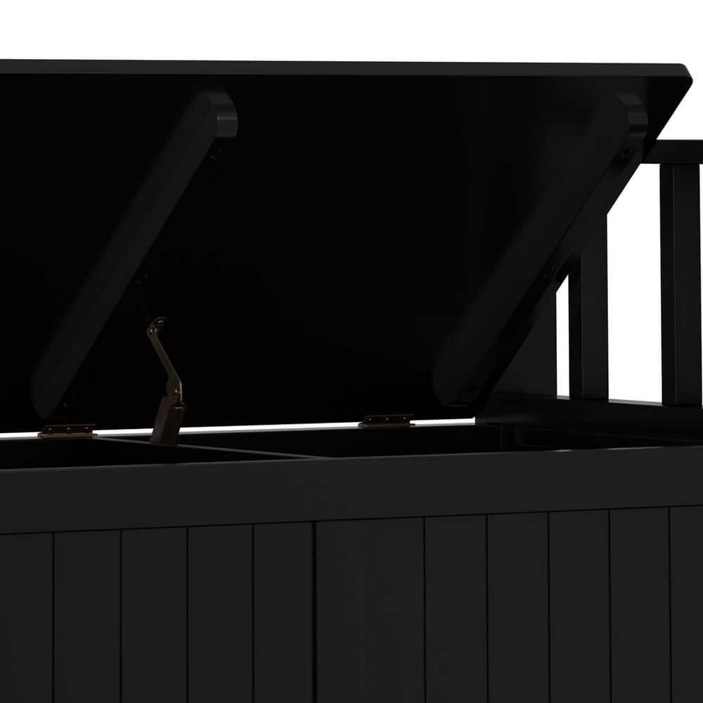 Simpli Home Acadian Solid Wood Entryway Storage Bench with Lift-Top Lid and Dual Compartments