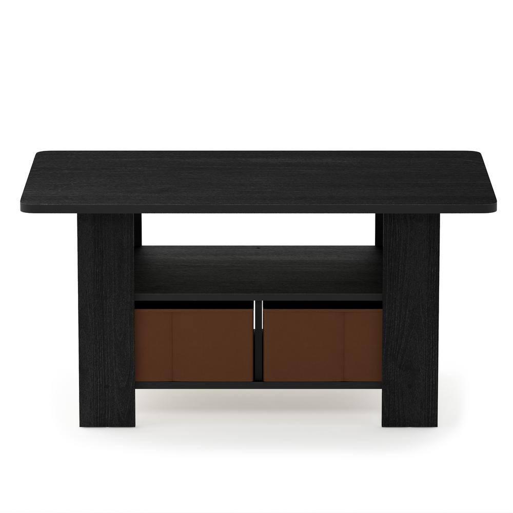 11158AM-MBR Andrey Coffee Table with Bin Drawer, Americano & Medium Brown