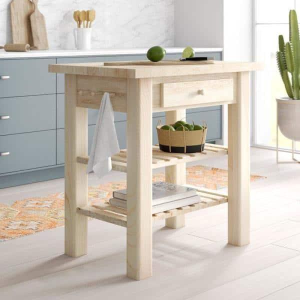 International Concepts Unfinished Butcher Block Kitchen Island