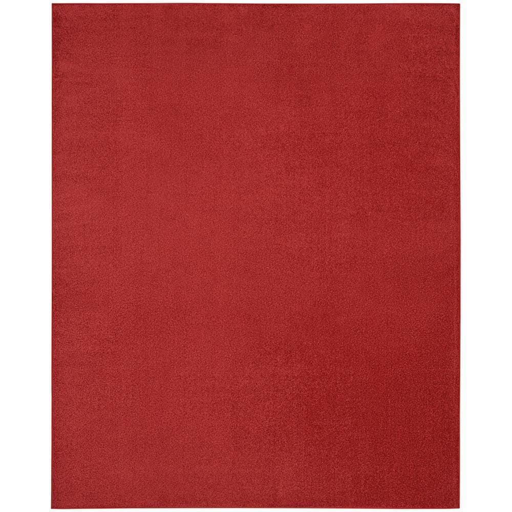 Nourison Essentials Easy Care Indoor Outdoor Area Rug - Brick Red 8' x 10'