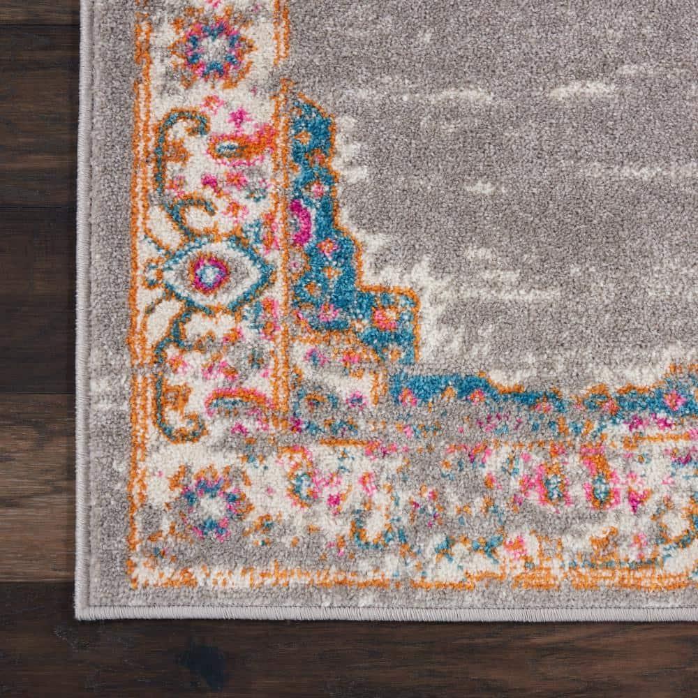 Nourison Passion Medallion Bohemian Indoor Rug Grey 8' x 10'