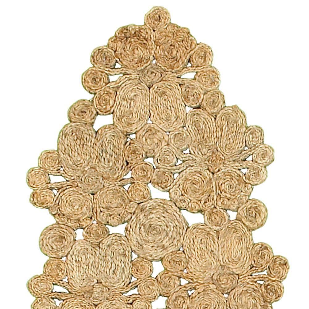 LR Home Hugo Solid Jute Table Runner, Natural 6’8” Length