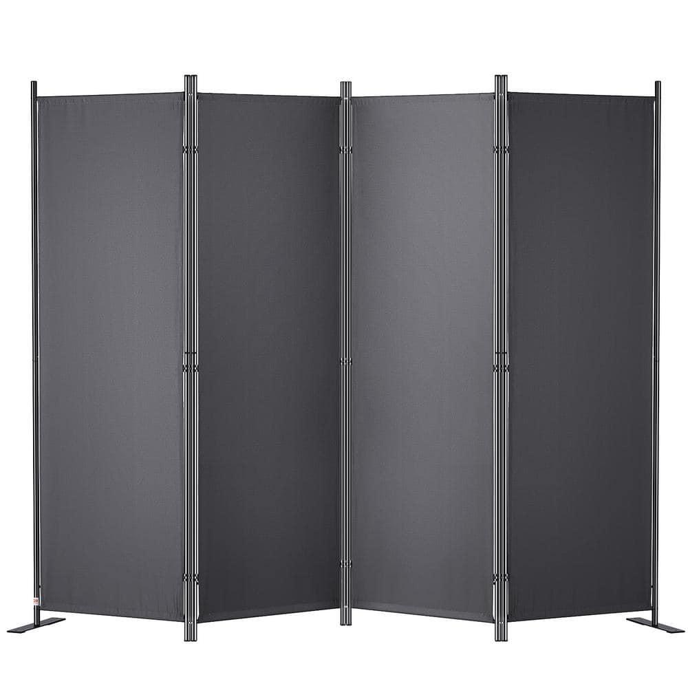 VEVOR Room Divider, 5.6 ft Room Dividers and Folding Privacy Screens (4-Panel), Fabric Partition Room Dividers for Office, Bedroom, Dining Room, Study, Freestanding, Dark Grey