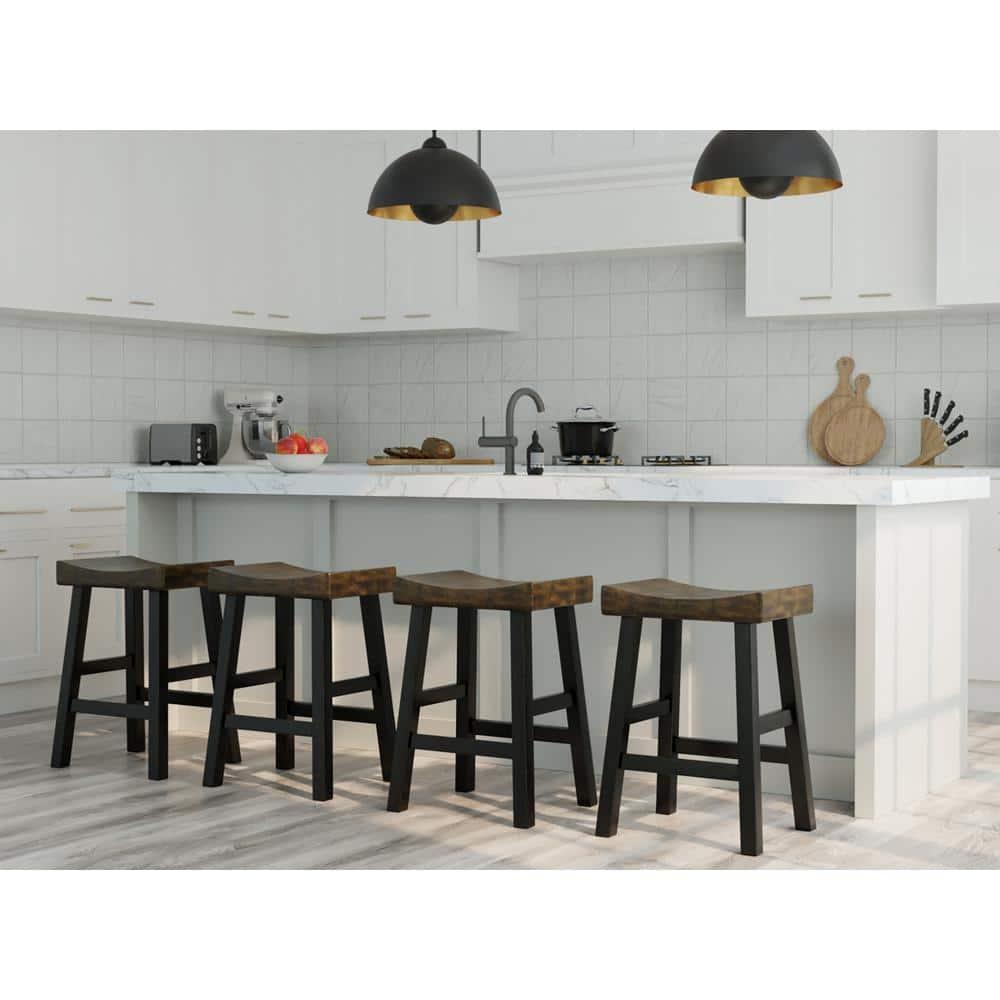 Carolina Living 24" Levi Counter Height Barstool Elm/Black